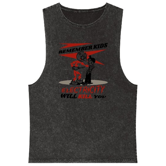 Reddy's Kilowatts Electricity Will Kill You Mineral Wash Tank Tops