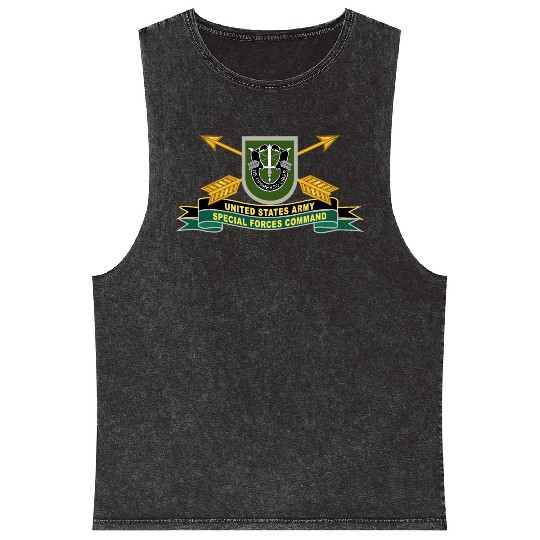 Army US Army Special Forces Command Flash Mineral Wash Tank Tops