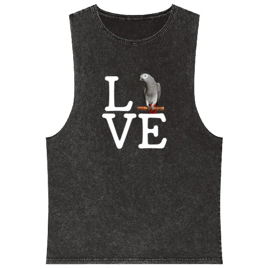 i love my grey parrot, african grey parrot Mineral Wash Tank Tops