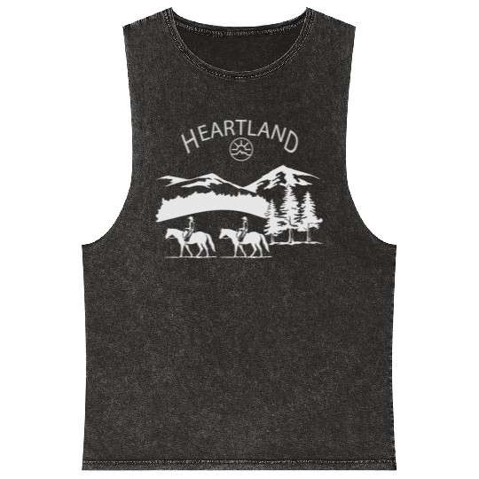 heartland ranch, heartland, sunset, vintage, retro Mineral Wash Tank Tops