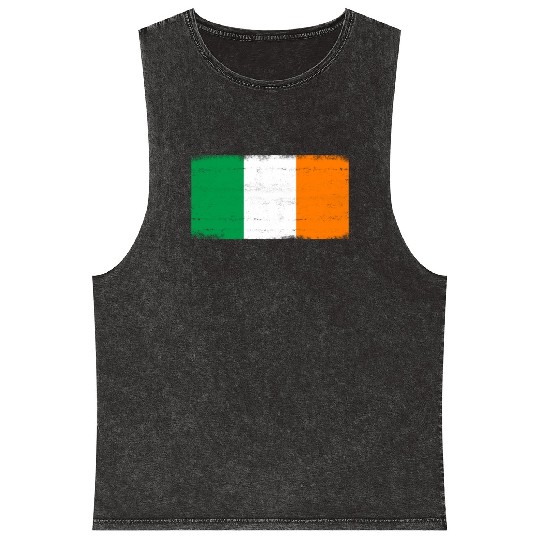 Irish Flag Ireland St Patricks Day Apparel Mineral Wash Tank Tops