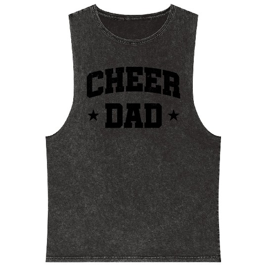 Cheer Dad Funny Cheerleader Fathers Day Mineral Wash Tank Tops