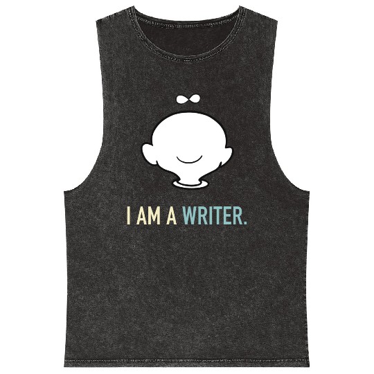 I am a writer Mineral Wash Tank Tops