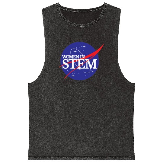 Women In Stem Mineral Wash Tank Tops NASA Female Scientist