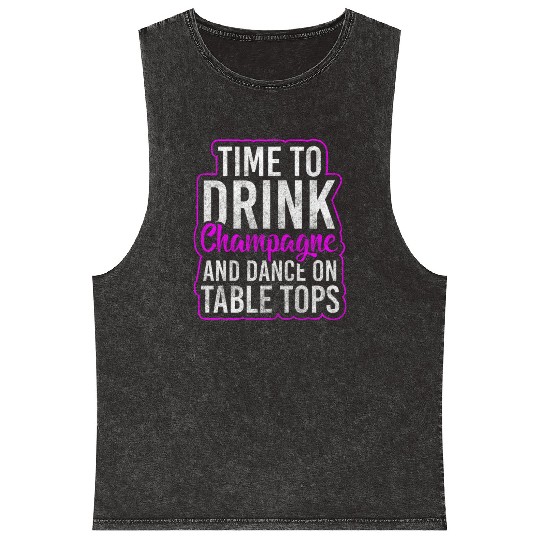 Alcohol Partying Vodka Mineral Wash Tank Tops