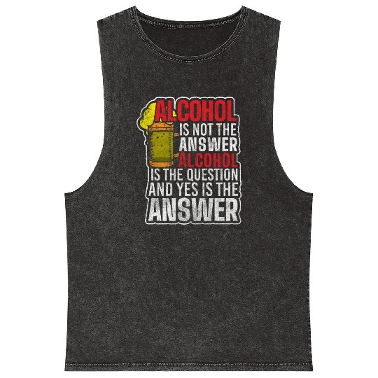 Alcohol Wine Beer Beer Bottle Mineral Wash Tank Tops