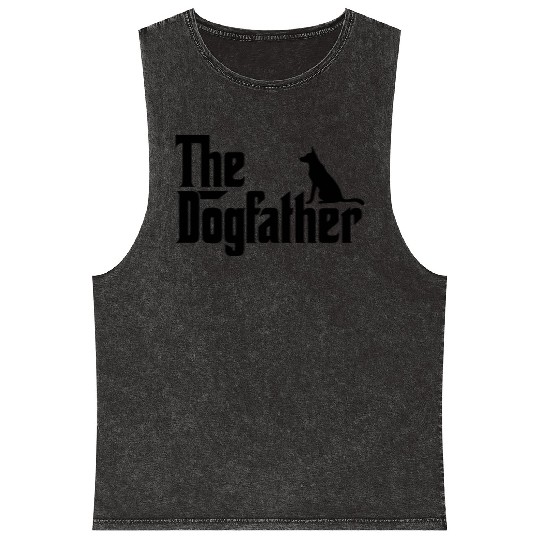 The German Shepherd Dogfather Dog Lover Godfather Mineral Wash Tank Tops