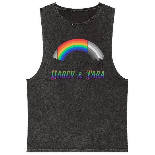 Heartstopper Rainbow Darcy and Tara LBGTQIA+ Mineral Wash Tank Tops