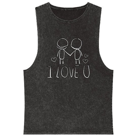 valentines day i love you gay couple Mineral Wash Tank Tops