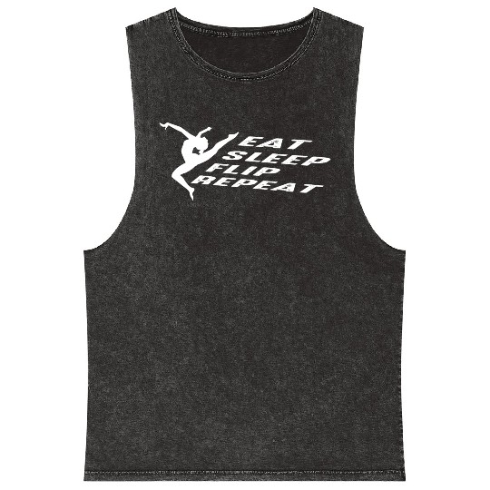 Eat Sleep Flip Gymnastic Coach Gift Mineral Wash Tank Tops
