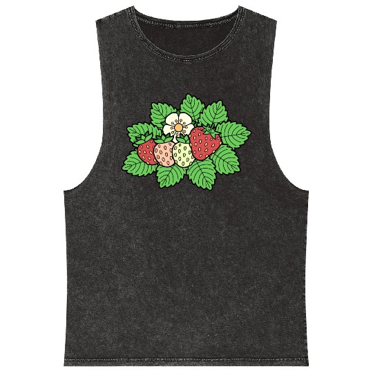 Strawberry Icon Mineral Wash Tank Tops