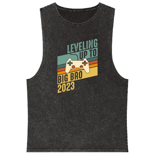 Level up Big Brother 2023 Baby Gamer Boy Baby Mineral Wash Tank Tops