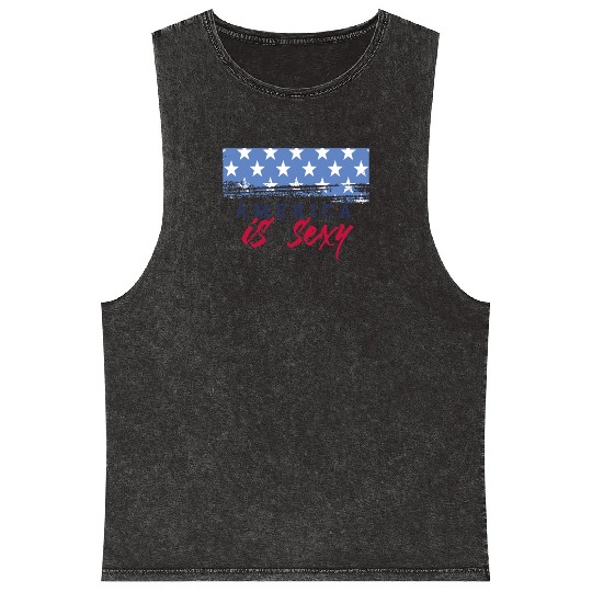 America is sexy Mineral Wash Tank Tops