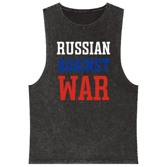 Russian against war Mineral Wash Tank Tops