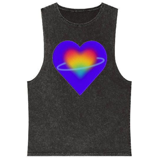 rainbow heart pride Mineral Wash Tank Tops