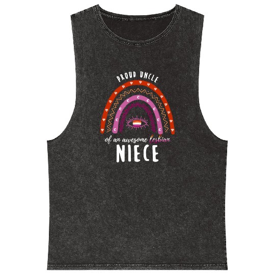 Rainbow Uncle Lesbian Niece Mineral Wash Tank Tops