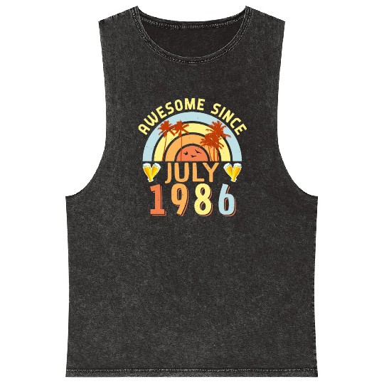 1986 July Retro Mineral Wash Tank Tops