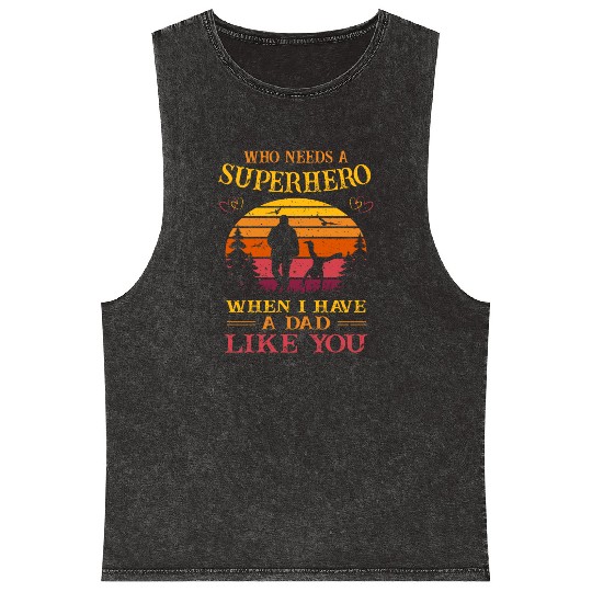 Superhero - A Dad Like You - Father's day - 2 Kids Mineral Wash Tank Tops