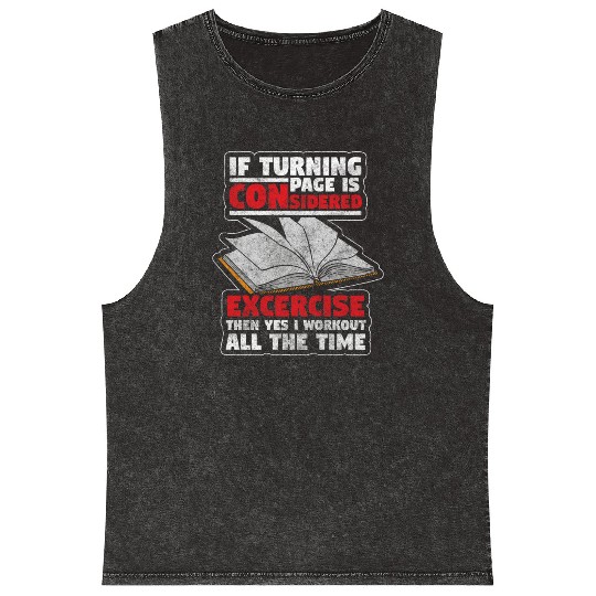 Bookworm Library Literature Back To School Mineral Wash Tank Tops