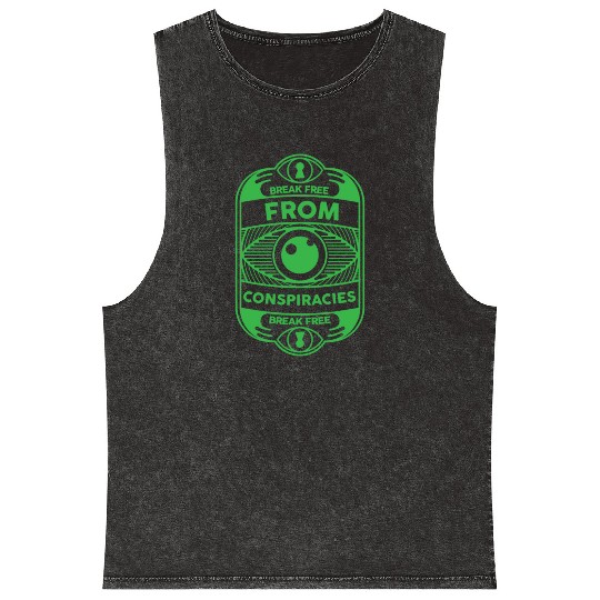 Break free from conspiracies Anti Conspiracy Mineral Wash Tank Tops