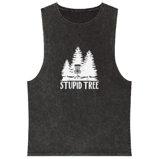 Stupid Tree Disc Golf Mineral Wash Tank Tops
