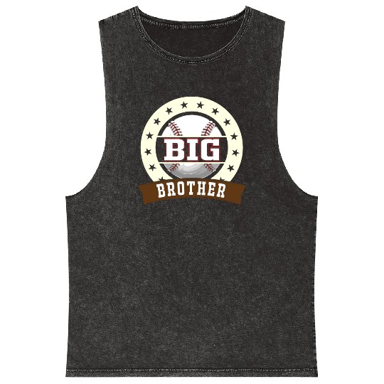 Big Brother Baseball Son Baseball Fan Mineral Wash Tank Tops