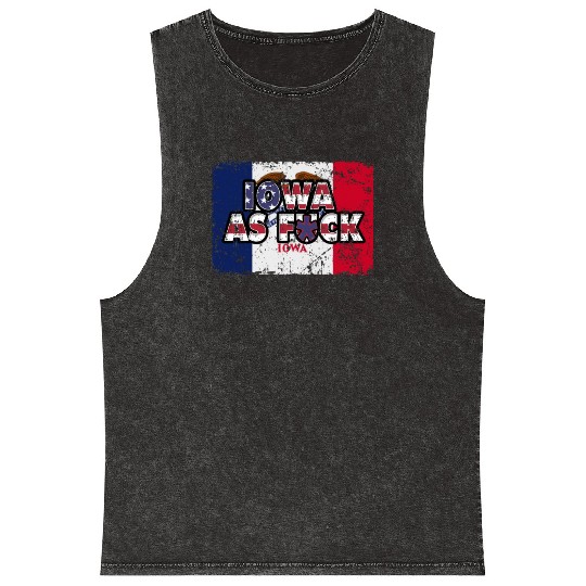 America US Flag State Flag Iowa Mineral Wash Tank Tops