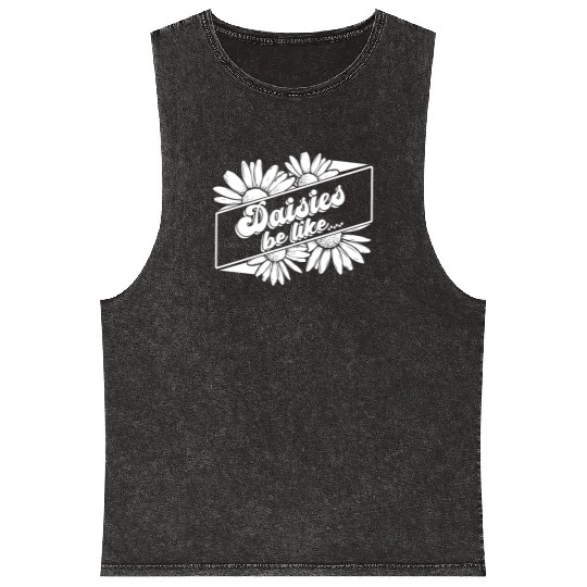 Daisy Garden Gardening Gardener Mineral Wash Tank Tops