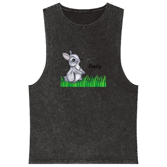 Bunny Name Gift Emily Mineral Wash Tank Tops