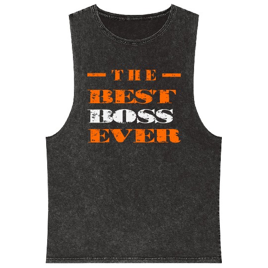 The Best Boss Ever Mineral Wash Tank Tops
