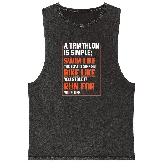 Triathlon Running Swim Bike Athelete Apparel Mineral Wash Tank Tops