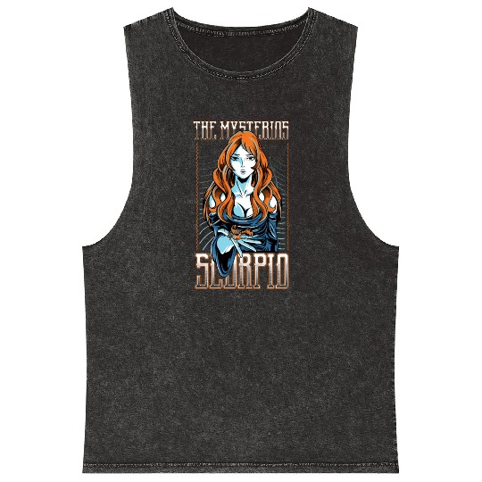 The Mysterious Scorpio Full of Ambition Gift Mineral Wash Tank Tops