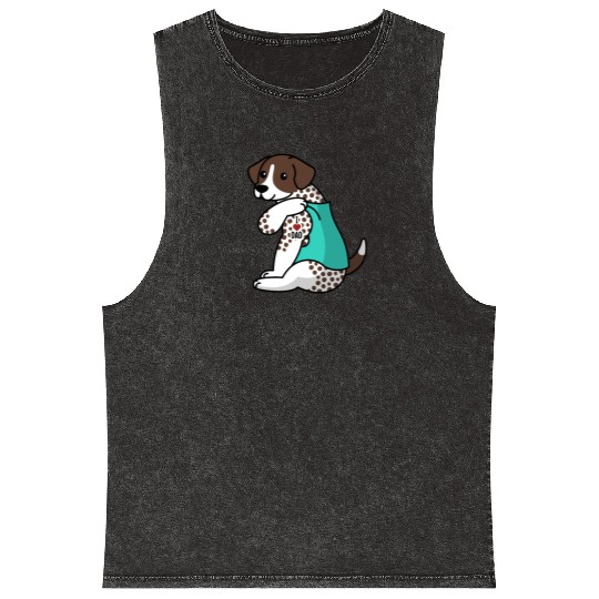 I Love Dad German Shorthaired Pointer Mineral Wash Tank Tops