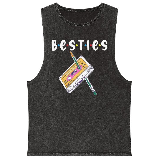 besties, bestfriend, best friend Mineral Wash Tank Tops