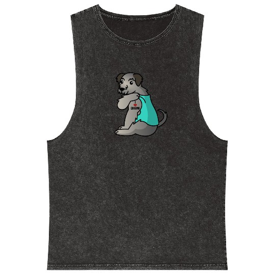 Irish Wolfhound I Love Grandma Mineral Wash Tank Tops