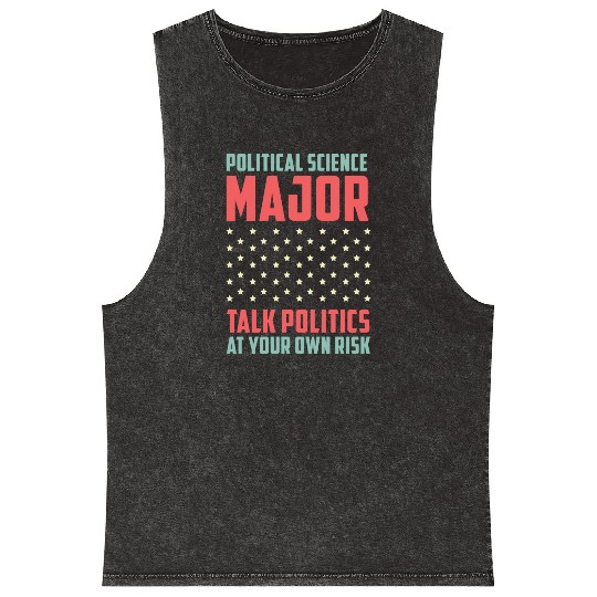 Talks Politics College Student Gift Mineral Wash Tank Tops