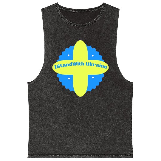 I Stand With Ukraine Mineral Wash Tank Tops