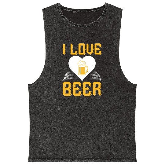 I love beer Mineral Wash Tank Tops