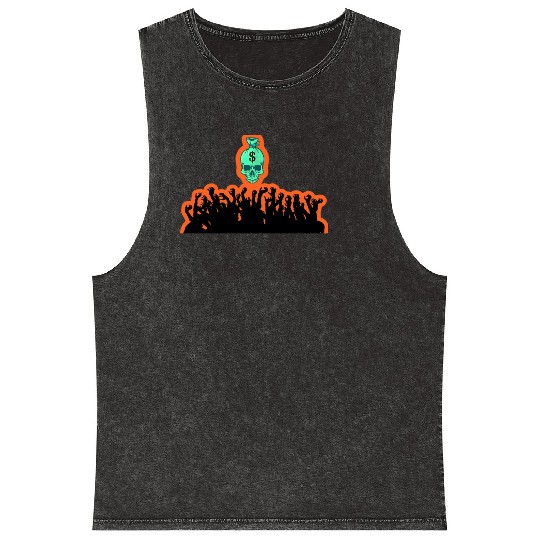 desire for money Mineral Wash Tank Tops