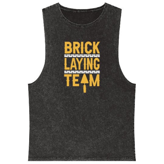 Bricklaying Team Bricklayer Mason Brick Mineral Wash Tank Tops