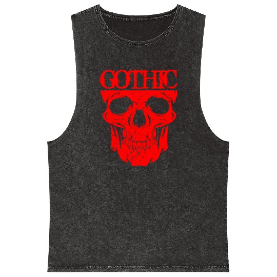 Gothic Skull Mineral Wash Tank Tops