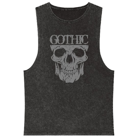 Gothic Skull Mineral Wash Tank Tops