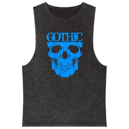 Gothic Skull Mineral Wash Tank Tops