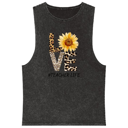 Love Teacher Life Mineral Wash Tank Tops