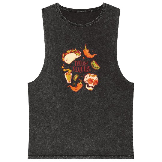Tacos and Tequila Mexican Fiesta Tacos and Tequila Mineral Wash Tank Tops
