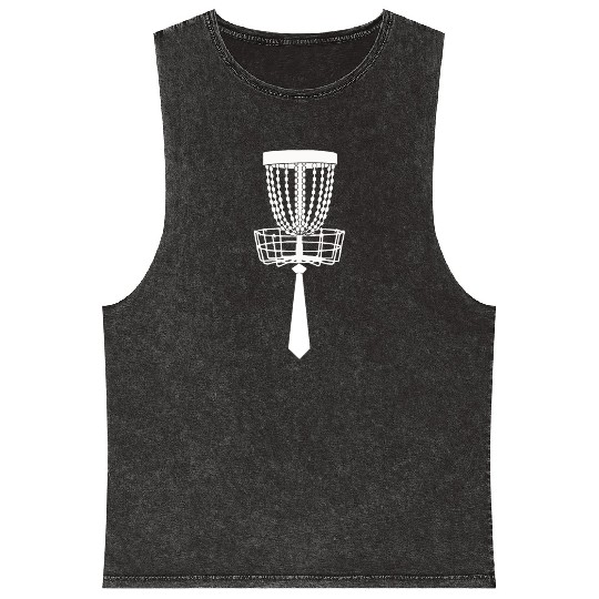 Funny classy disc golf basket with a tie Mineral Wash Tank Tops