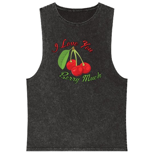 I Love You BERRY Much Mineral Wash Tank Tops
