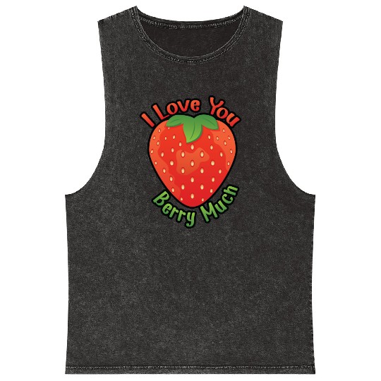 I Love You BERRY Much Mineral Wash Tank Tops