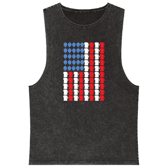 funny patriotic mullet beer 4th of july summer Mineral Wash Tank Tops