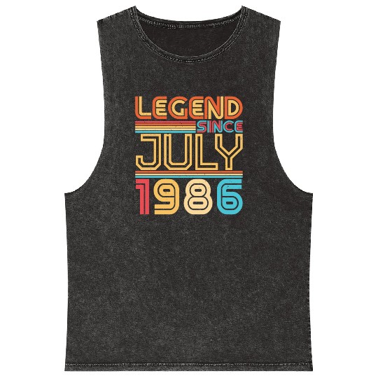 Birthday Greeting July 1986 Mineral Wash Tank Tops